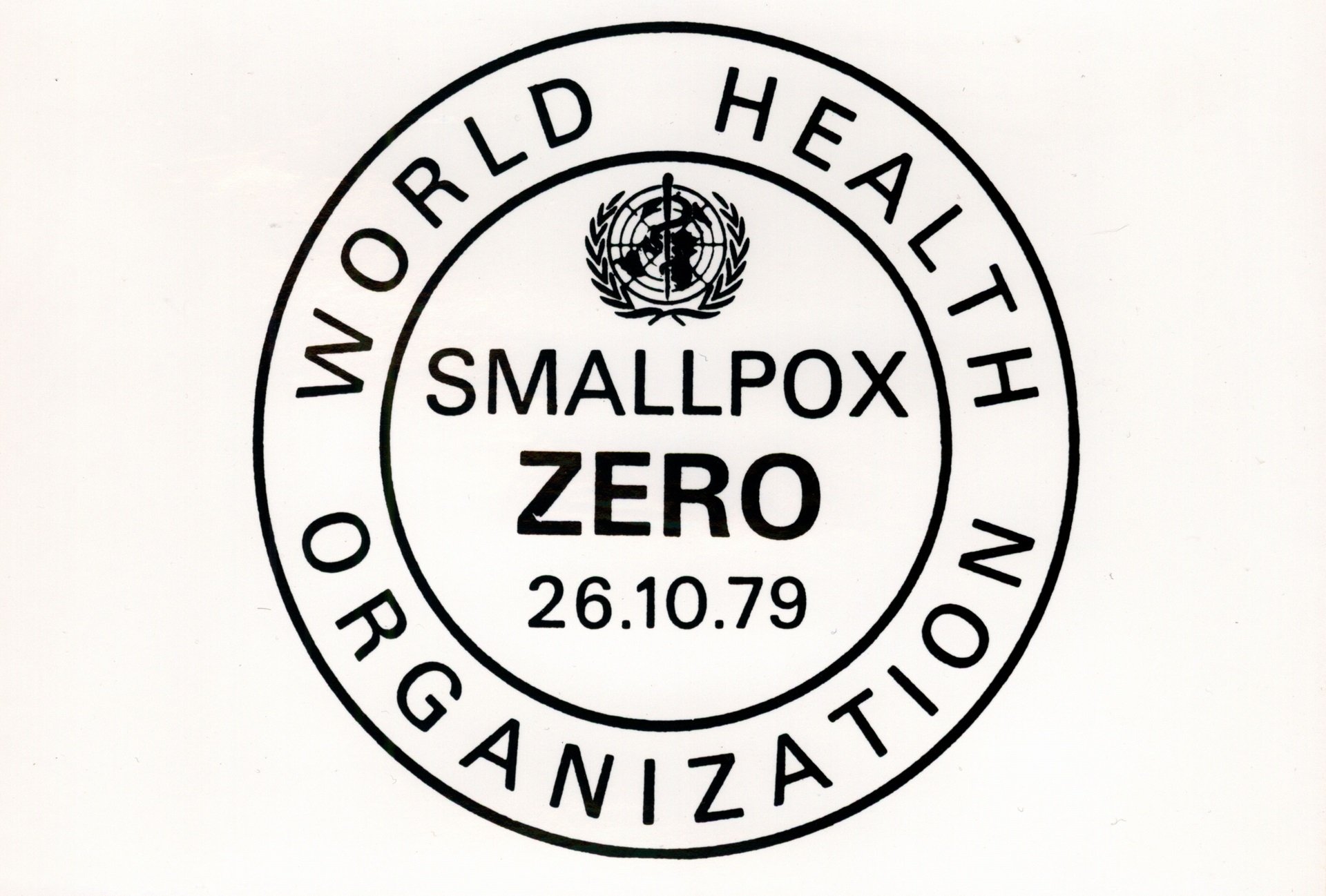 Logo certifying the eradication of smallpox