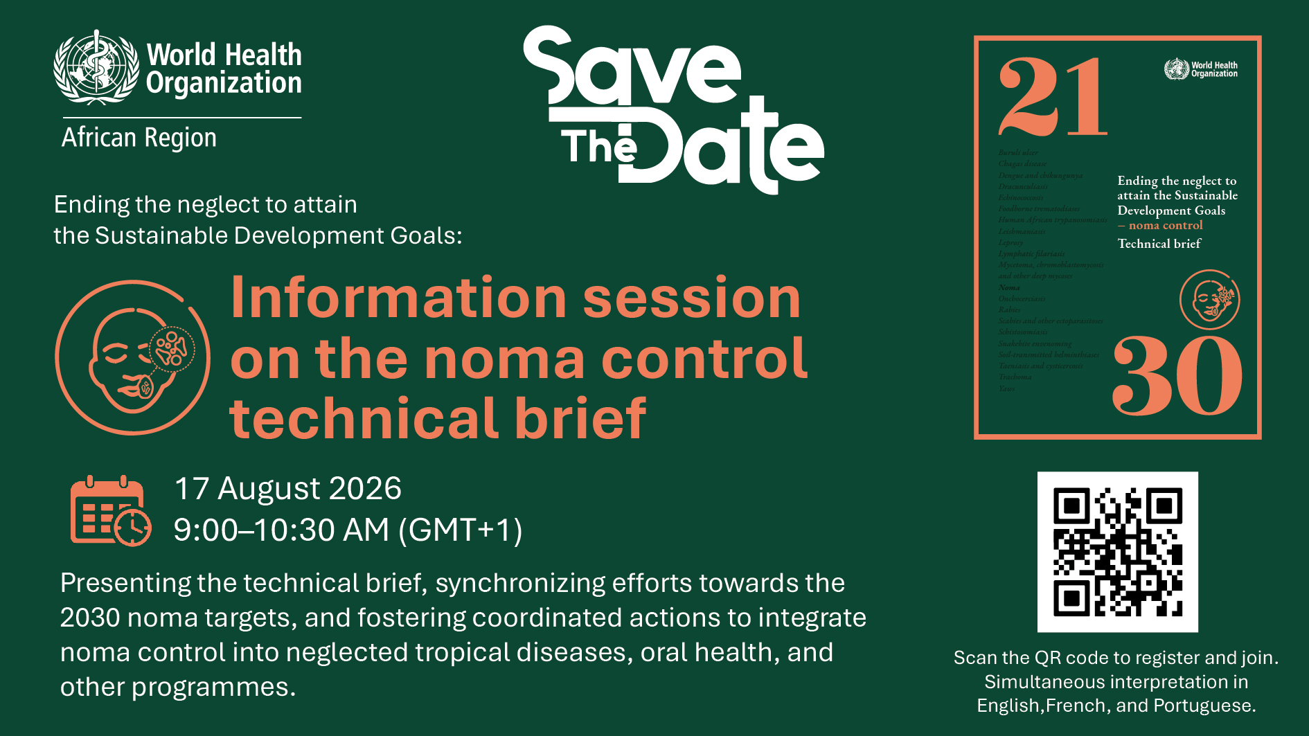 Flyer for the webinar-noma-17-august-2026 Flyer for Webinar: Information session on the Noma Control Technical Brief — Ending the neglect to attain the Sustainable Development Goals